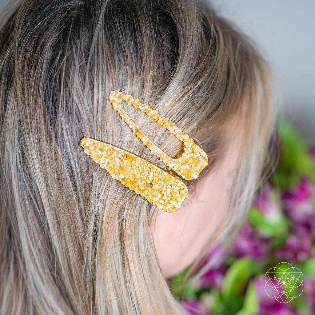 Crown of Prosperity - Citrine Hair Clips (2 pieces)