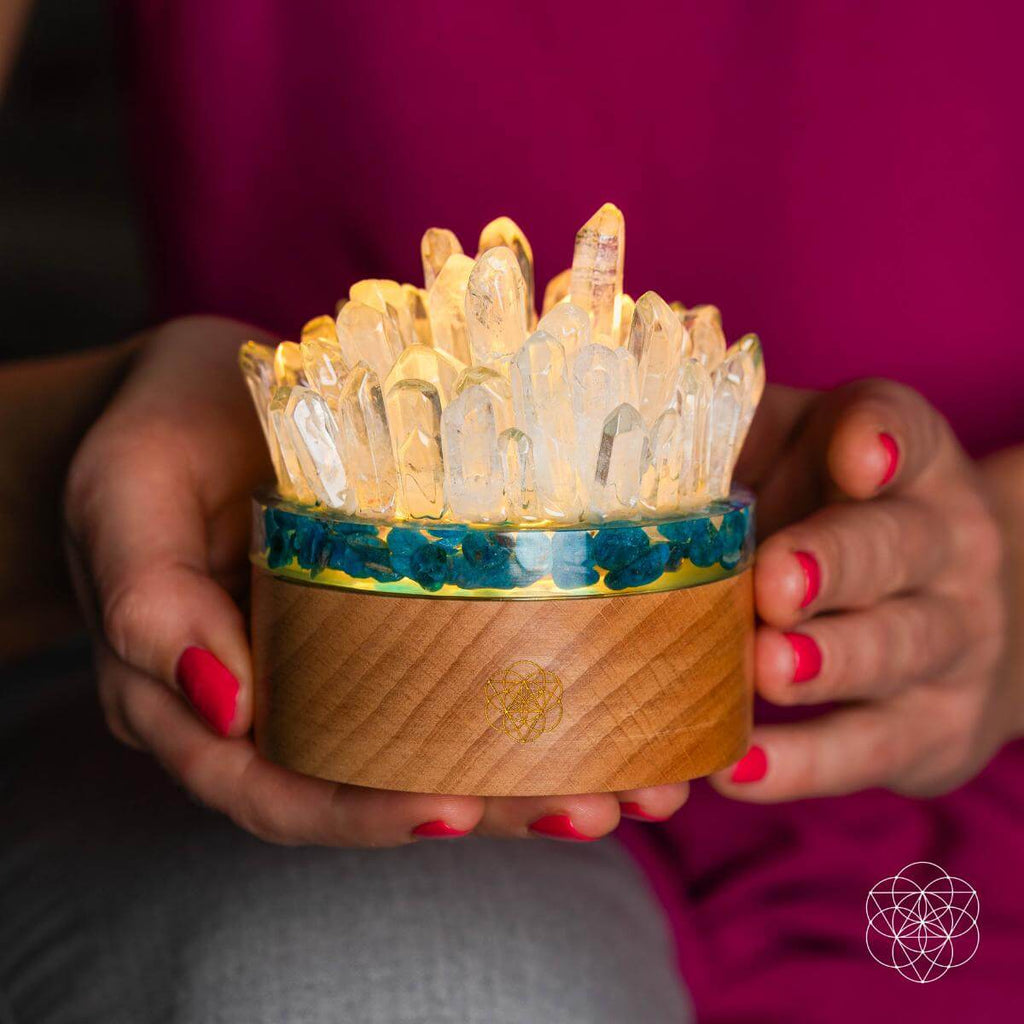Find My Voice - Quartz & Apatite Lamp of Blooming Confidence