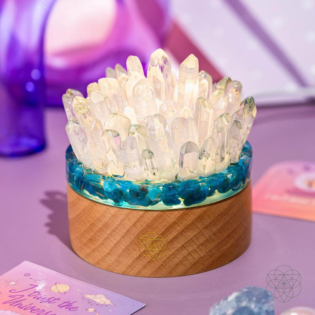 Find My Voice - Quartz & Apatite Lamp of Blooming Confidence
