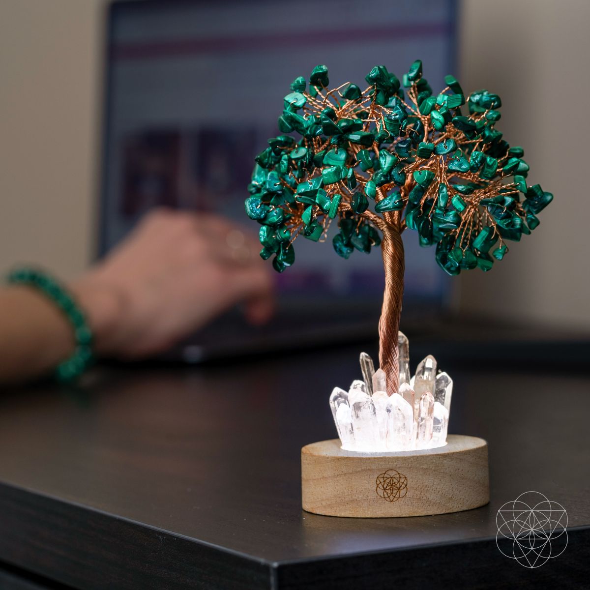 Malachite Anxiety Tree Lamp