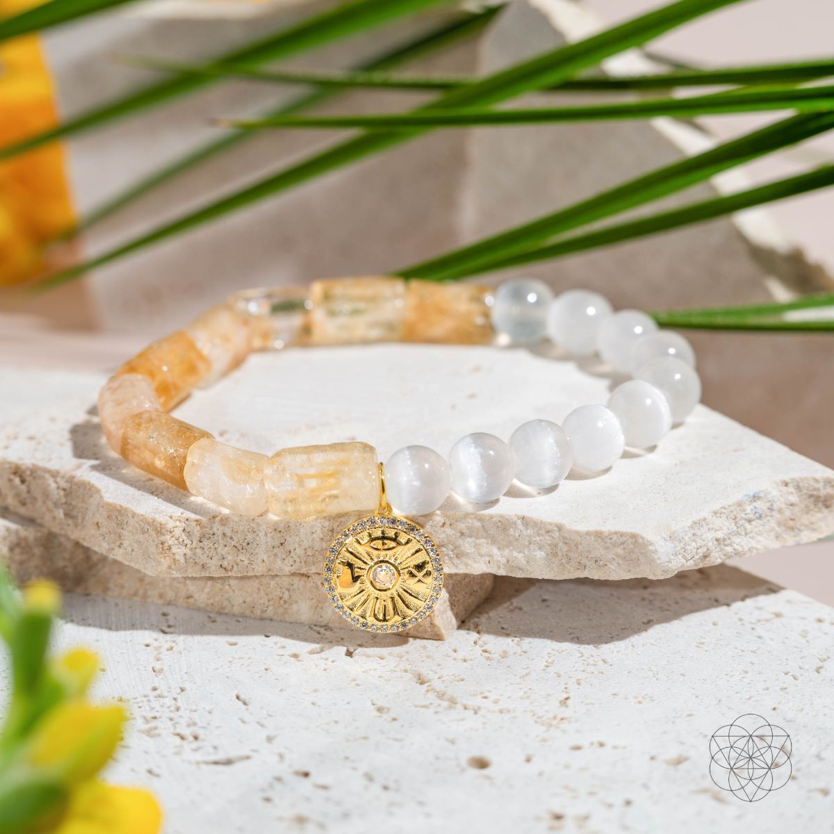 Quartet of Luck - Citrine & Selenite Bracelet of Serendipity