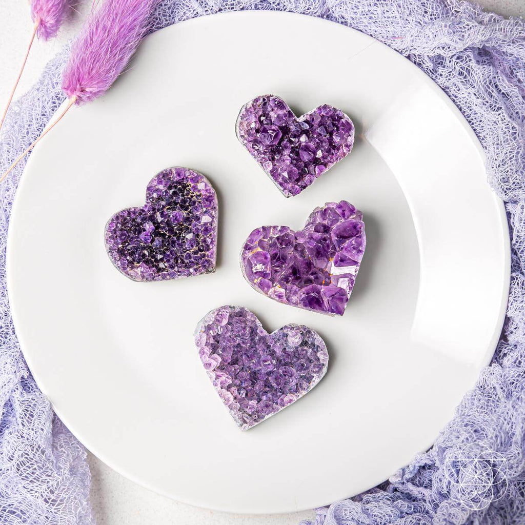 Uruguayan Amethyst Love Heart Cluster - AAA Premium Quality