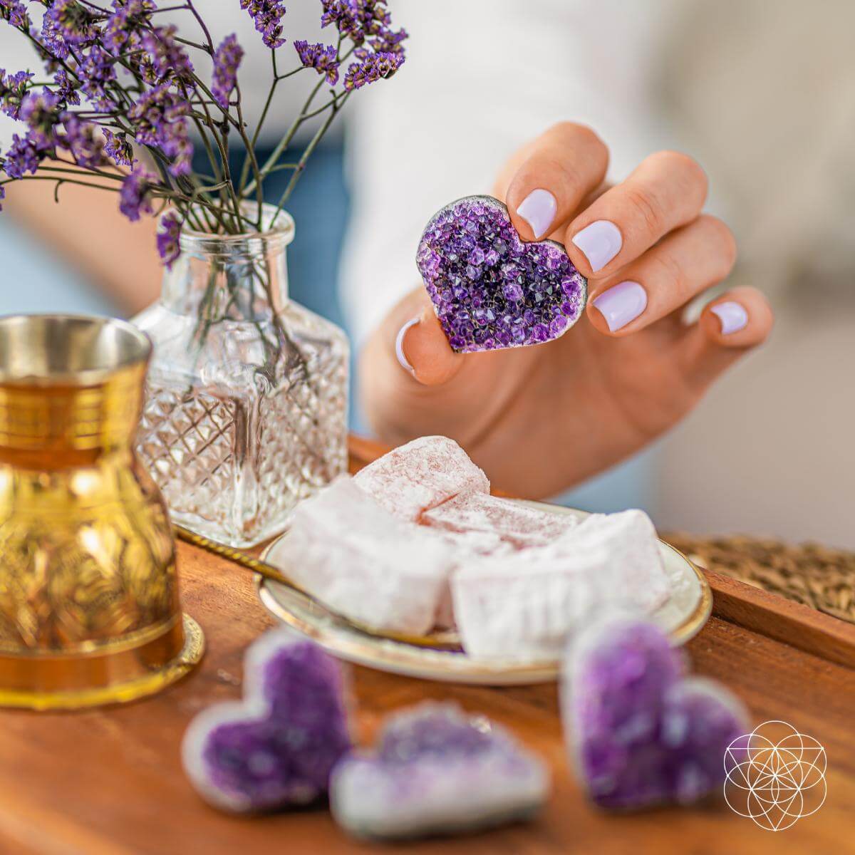 Uruguayan Amethyst Love Heart Cluster - AAA Premium Quality