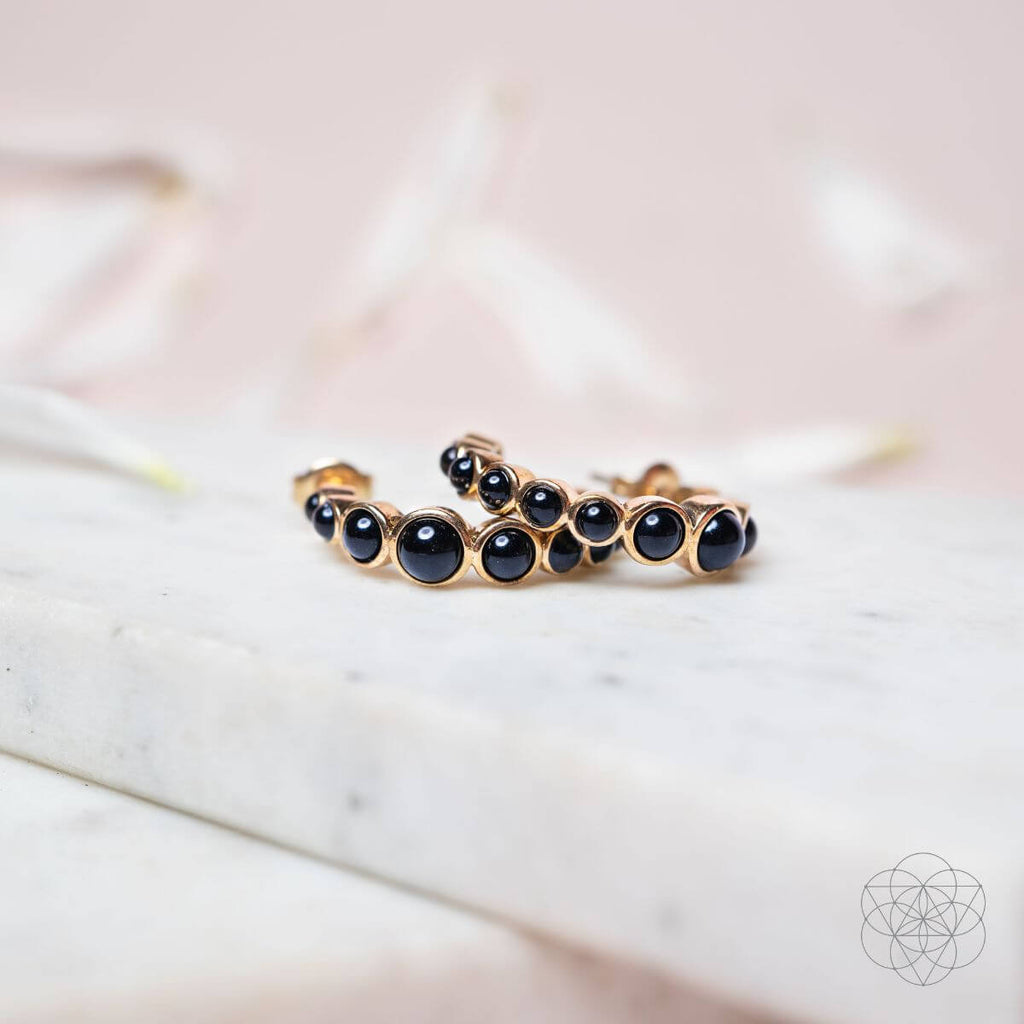 Wisdom & Willpower - Onyx Earrings of Resilience