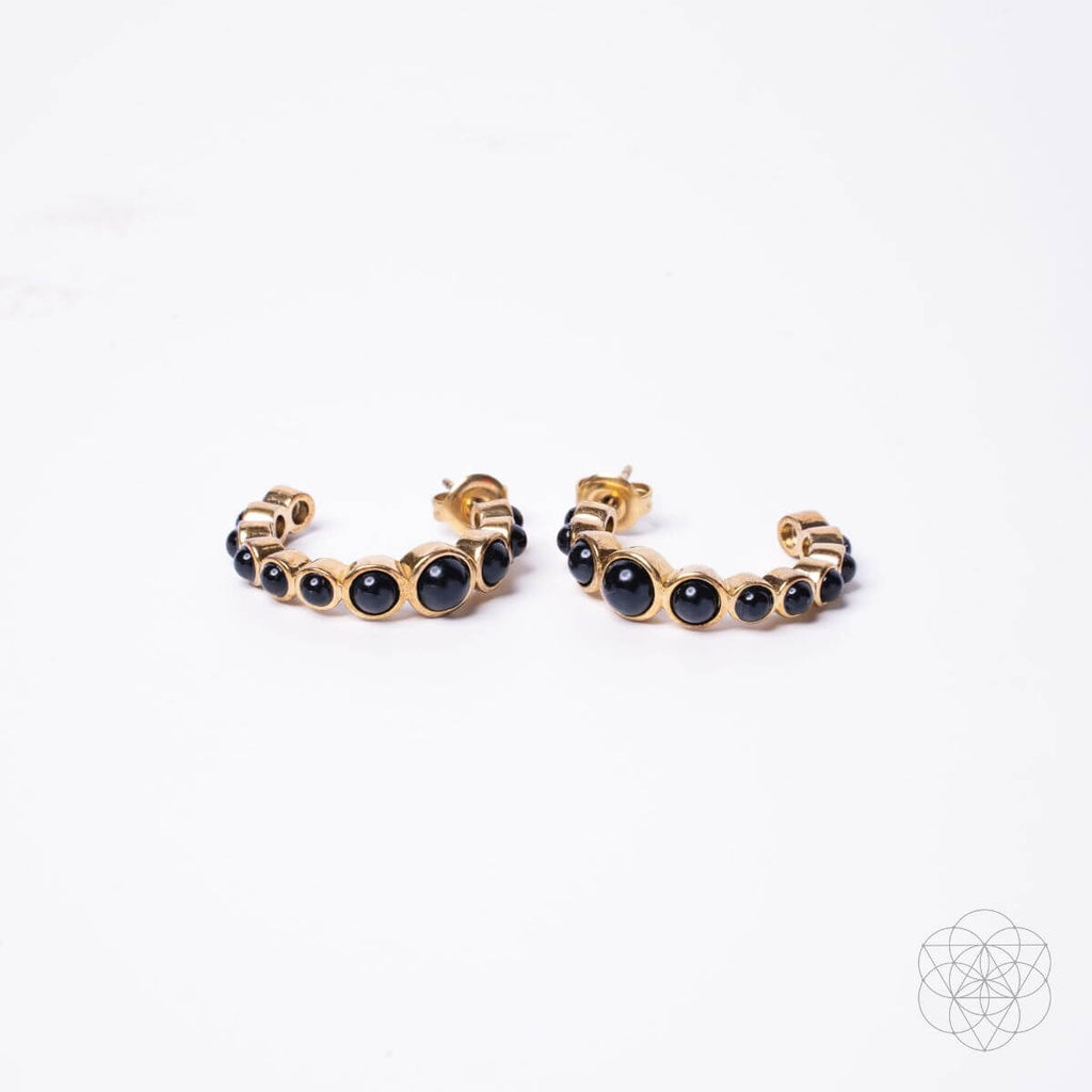 Wisdom & Willpower - Onyx Earrings of Resilience